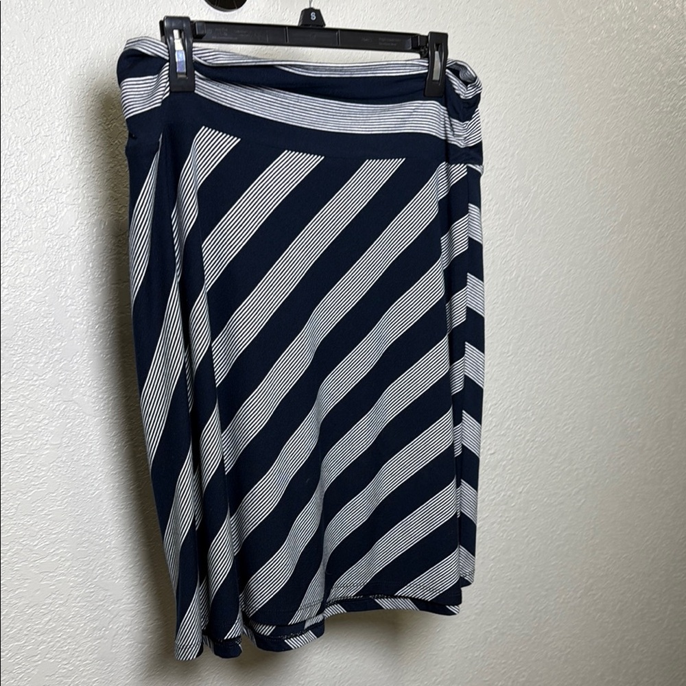 Faded Glory Blue and White Asymmetrical A-line Skirt